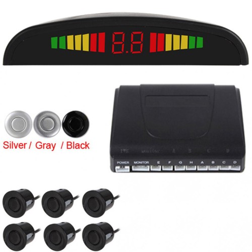 LIGHTHEART 2 Front &amp; 4 Rear Car Parking Sensor Parktronic Display Auto Reverse Assistance Radar Monitor Parking System