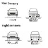 Car Parking Assistant System Waterproof With 4 Parking Sensors Buzzer Voice Alarm Radar Sensor