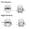 4 Sensors Buzzer Alarm Car Parking Sensor System Reverse Radar With Audible Alarm / Waterproof