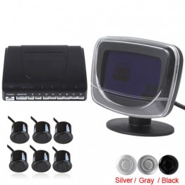 Weatherproof Beep Alert  Car Parking Sensor System With 6 Radar Sensors and LCD Display For Reverse Back up