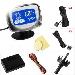 LIGHTHEART Car Parking Sensor System With LCD Monitor Display 8 Front &amp; Rear Radar Reverse Sensors For Vehicles Revering