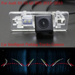 Car Intelligent Parking Tracks Camera FOR Audi A5 S5 Q5 RS5 2012~2015 / Back up Reverse Camera / Rear View Camera / HD CCD