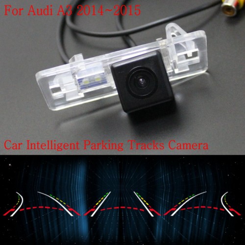 Car Intelligent Parking Tracks Camera FOR Audi A3 2014~2015 / Back up Reverse Camera / Rear View Camera / HD CCD Night Vision
