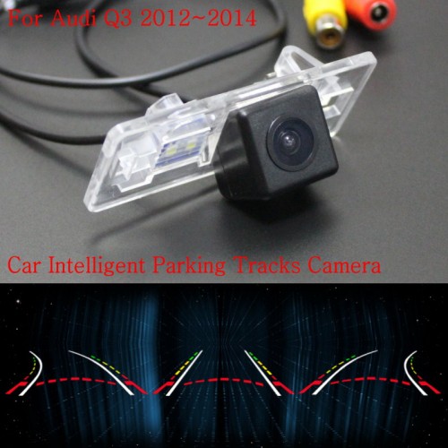 Car Intelligent Parking Tracks Camera FOR Audi Q3 2012~2014 / Back up Reverse Camera / Rear View Camera / HD CCD