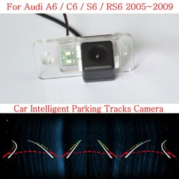 Car Intelligent Parking Tracks Camera FOR Audi A6 C6 S6 RS6 HD CCD Night Vision Back up Reverse Rear View Camera