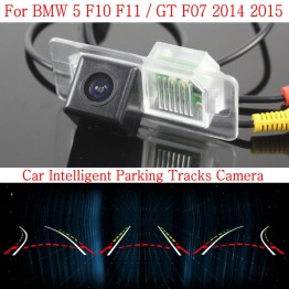 Car Intelligent Parking Tracks Camera FOR BMW 5 F10 F11 / GT F07 2014 2015 / HD Back up Reverse Camera / Rear View Camera