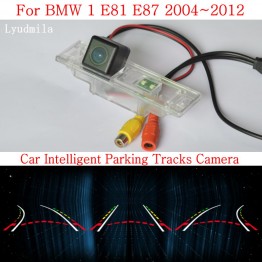 Car Intelligent Parking Tracks Camera FOR BMW 1 E81 E87 2004~2012 HD CCD Night Vision Back up Reverse Rear View Camera