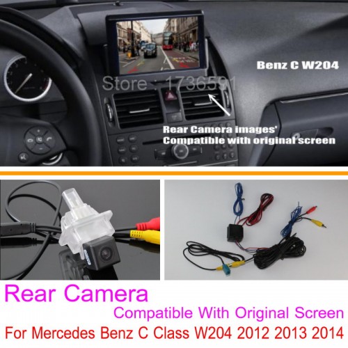 For Mercedes Benz C Class W204 2012 2013 2014 / RCA &amp; Original Screen Compatible / Car Rear View Back Up Reverse Camera