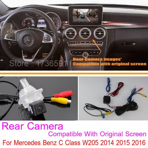 For Mercedes Benz C Class W205 2014 2015 2016 / RCA &amp; Original Screen Compatible / Car Rear View Back Up Reverse Camera
