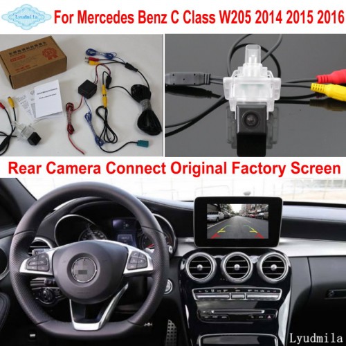 For Mercedes Benz C W205 2014 2015 2016 RCA &amp; Original Screen Compatible Car Rear View Camera / Back Up Reverse Camera