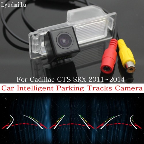 Car Intelligent Parking Tracks Camera FOR Cadillac CTS SRX 2011~2014 / HD CCD Back up Reverse Camera / Rear View Camera