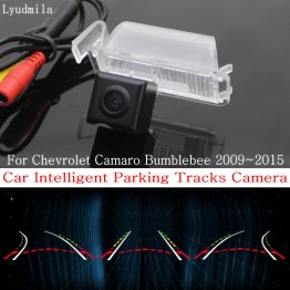 Car Intelligent Parking Tracks Camera FOR Chevrolet Camaro Bumblebee 2009~2015 HD CCD Reverse Camera / Rear View Camera