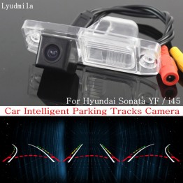 Car Intelligent Parking Tracks Camera FOR Hyundai Sonata YF / i45 2011~2014 HD CCD Back up Reverse Rear View Camera