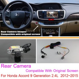 For Honda Accord 9 Generation 2.4L  2012~2015 RCA &amp; Original Screen Compatible / Rear View Camera Sets / Back Up Reverse Camera