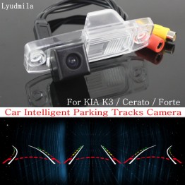 Car Intelligent Parking Tracks Camera FOR KIA K3 / Cerato / Forte 2013~2015 HD CCD Back up Reverse Rear View Camera