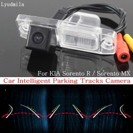 Car Intelligent Parking Tracks Camera FOR KIA Sorento R / Sorento MX 2010~2015 HD CCD Back up Reverse Rear View Camera